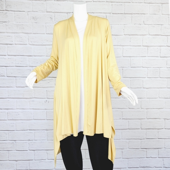 Comfy USA Yellow Modal Open Front Cardigan Jacket Size:L - Picture 7 of 7